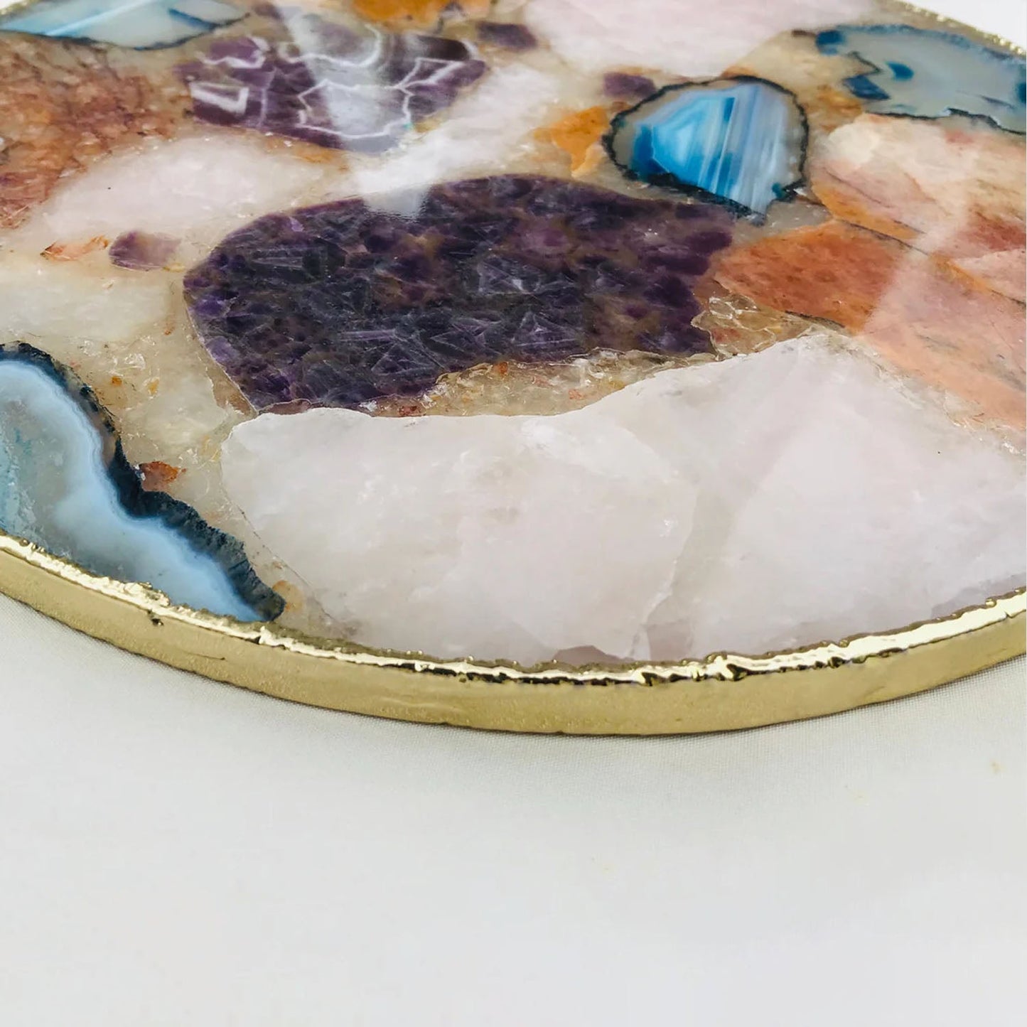 Large Natural Multicolored Agate Serving Platter