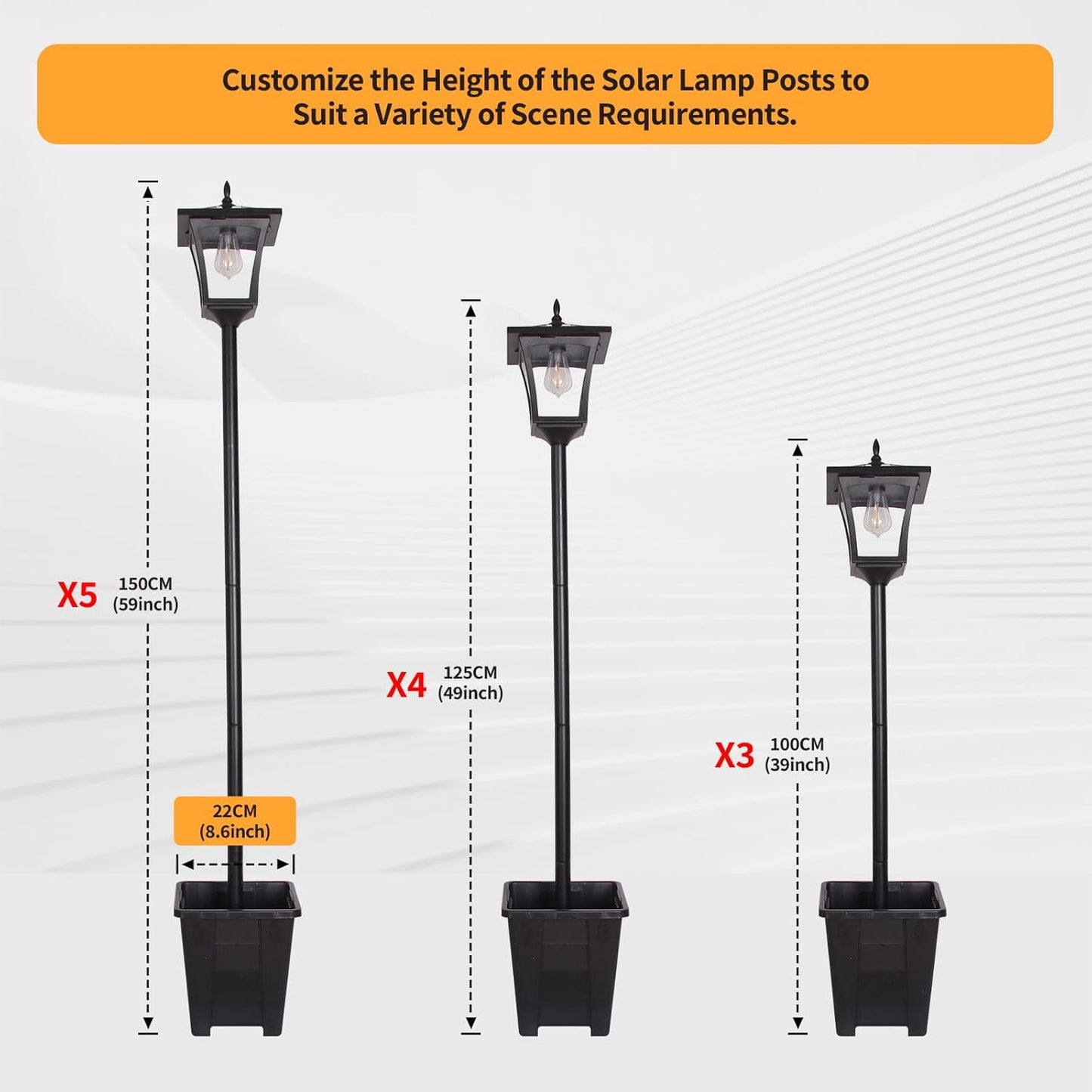 2-in-1 Outdoor Planter with Solar Lamp Post