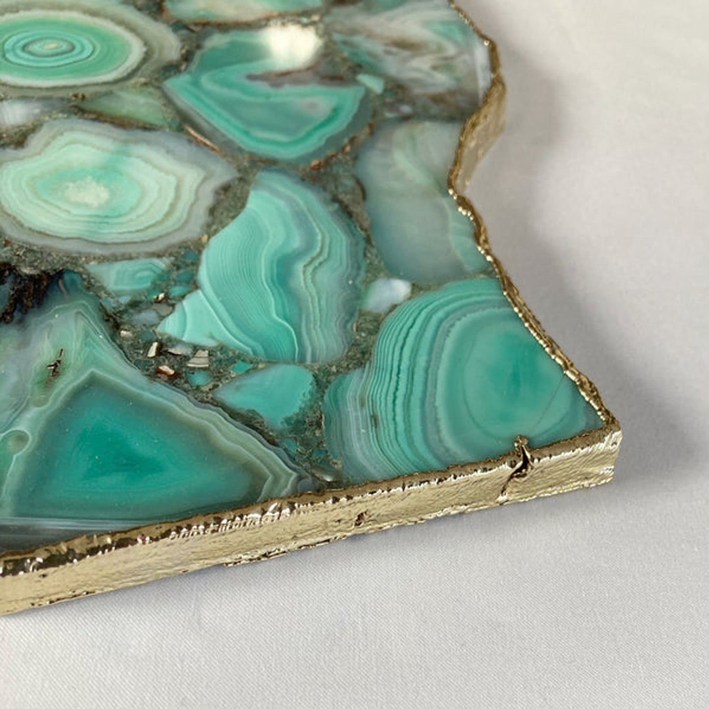 Large Natural Green Agate Wall Clock