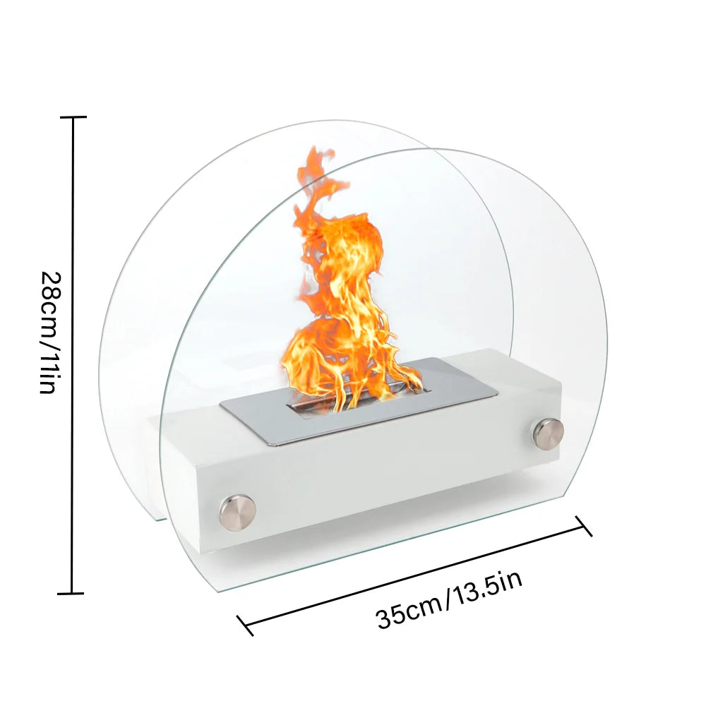 White Portable Tabletop Fireplace