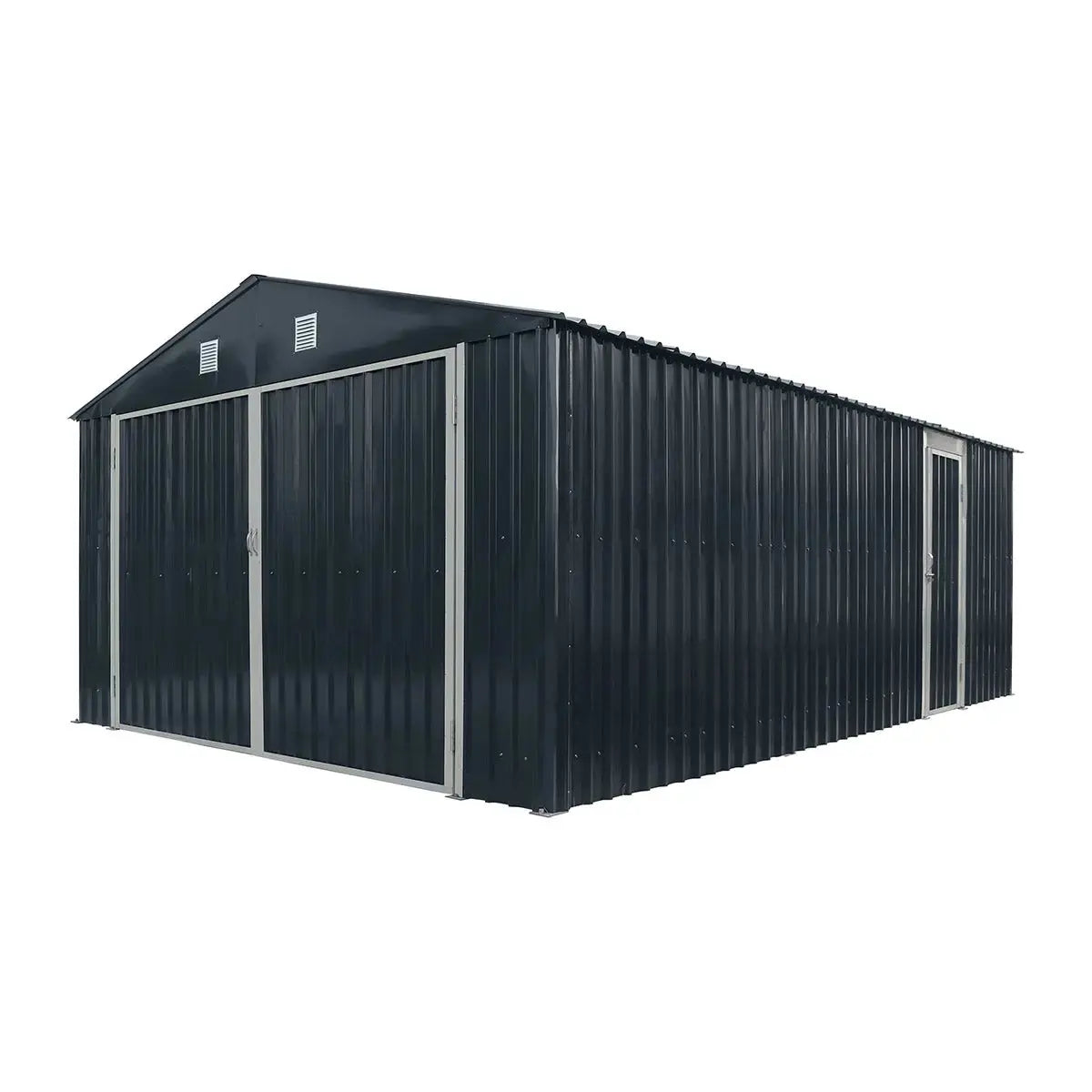 TMG Heavy Series™ 13' x 20' Metal Garage Shed with Double Front Doors and Side Entry Door, 8'6" Peak Height TMG-MS1320B