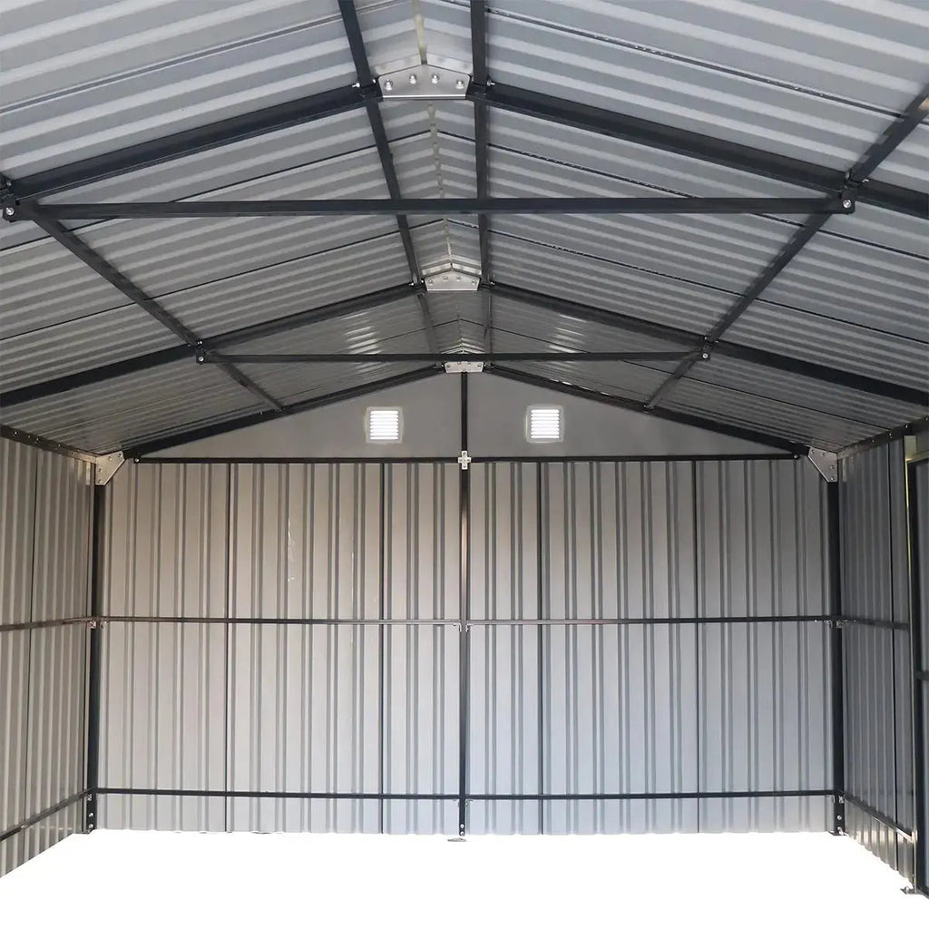 TMG Heavy Series™ 13' x 20' Metal Garage Shed with Double Front Doors and Side Entry Door, 8'6" Peak Height TMG-MS1320B
