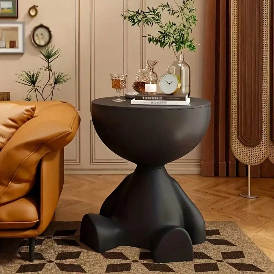 Modern Bear-Shaped Nightstand with Storage Cabinet