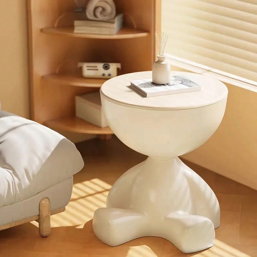 Modern Bear-Shaped Nightstand with Storage Cabinet