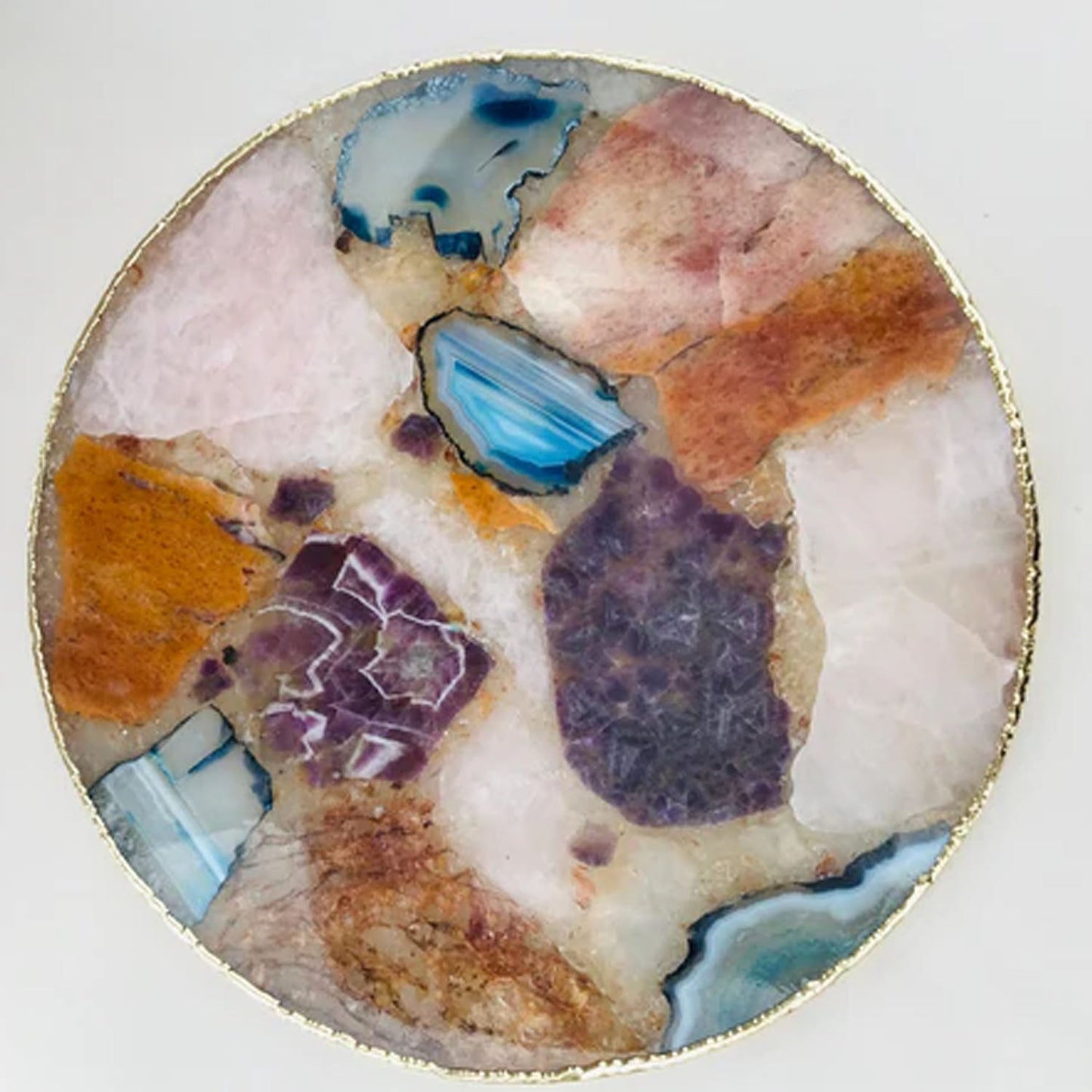 Large Natural Multicolored Agate Serving Platter