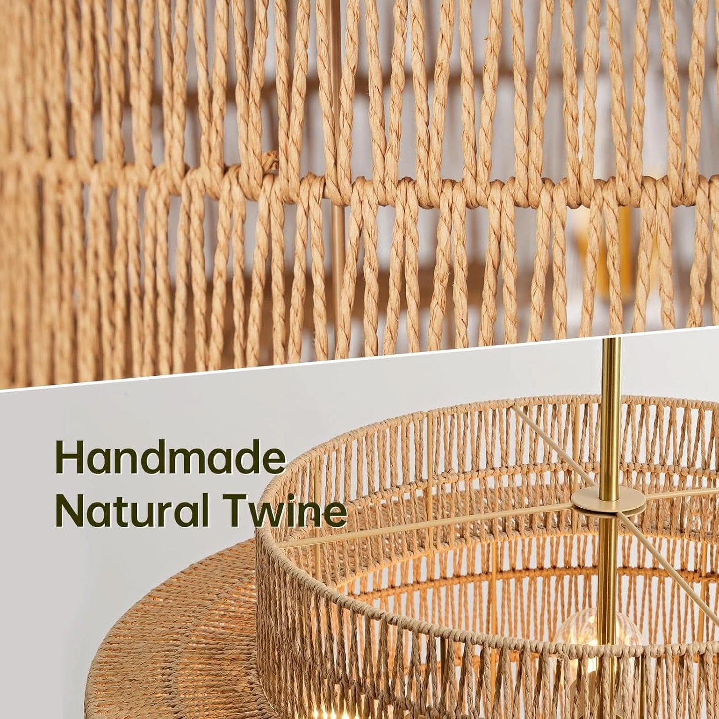 Bohemian Rattan 6-Light Chandelier