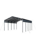 20' x 20' Metal Shed Carport, 10' Open Sidewalls, 400 Sq-Ft, 27 GA Corrugated Panels, TMG-MSC2020