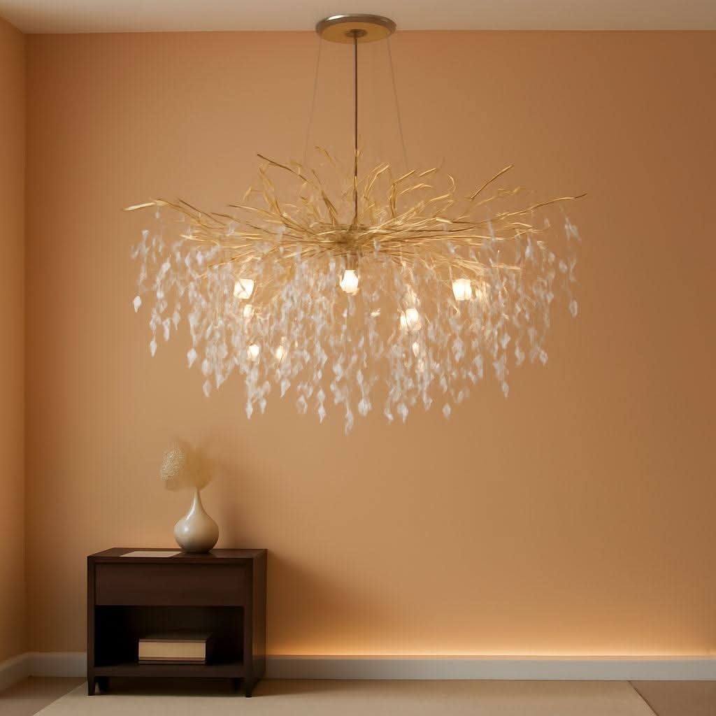 Gold Crystal Raindrop Chandelier – 10 Lights