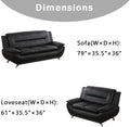 Leather Couches For Living Room Black Sofa And Loveseat Set