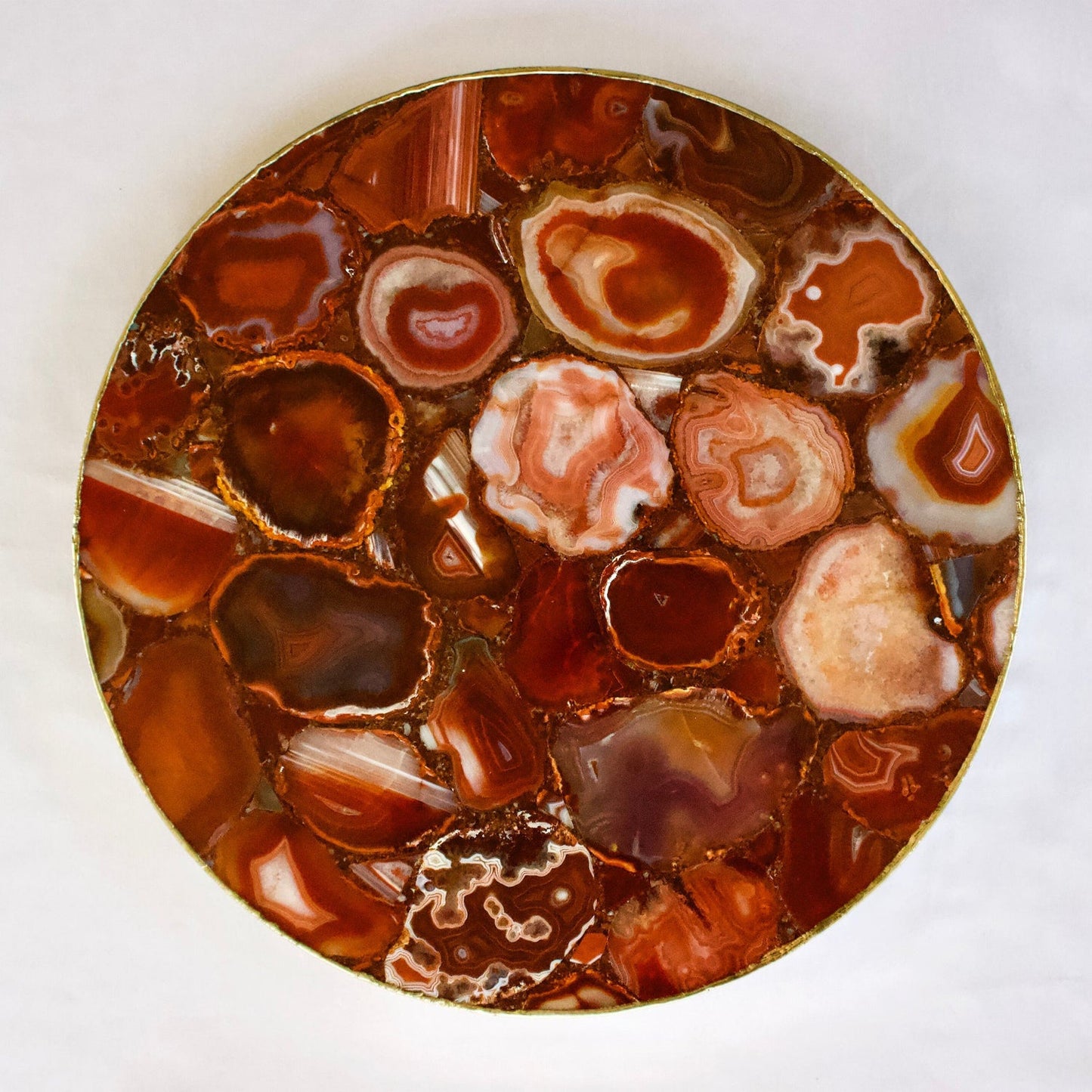 Natural Red Agate Lazy Susan Centerpiece
