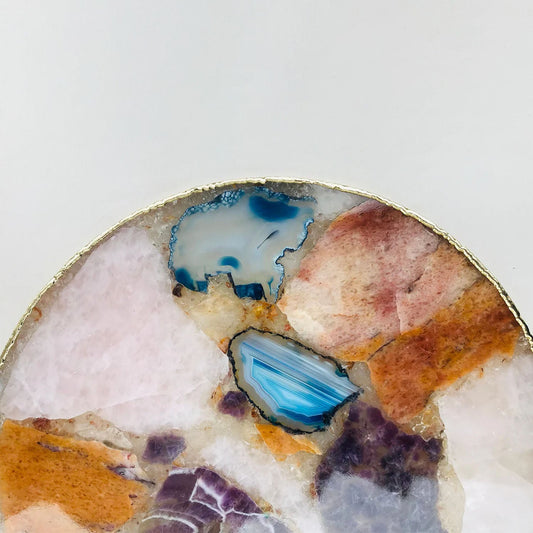Large Natural Multicolored Agate Serving Platter