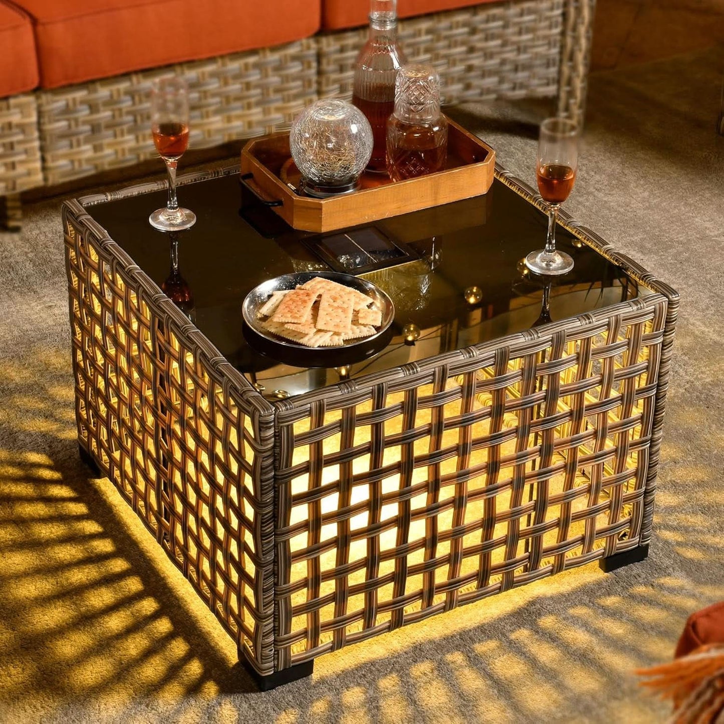 Modern 6-Piece Modular Rattan Outdoor Sectional Sofa Set