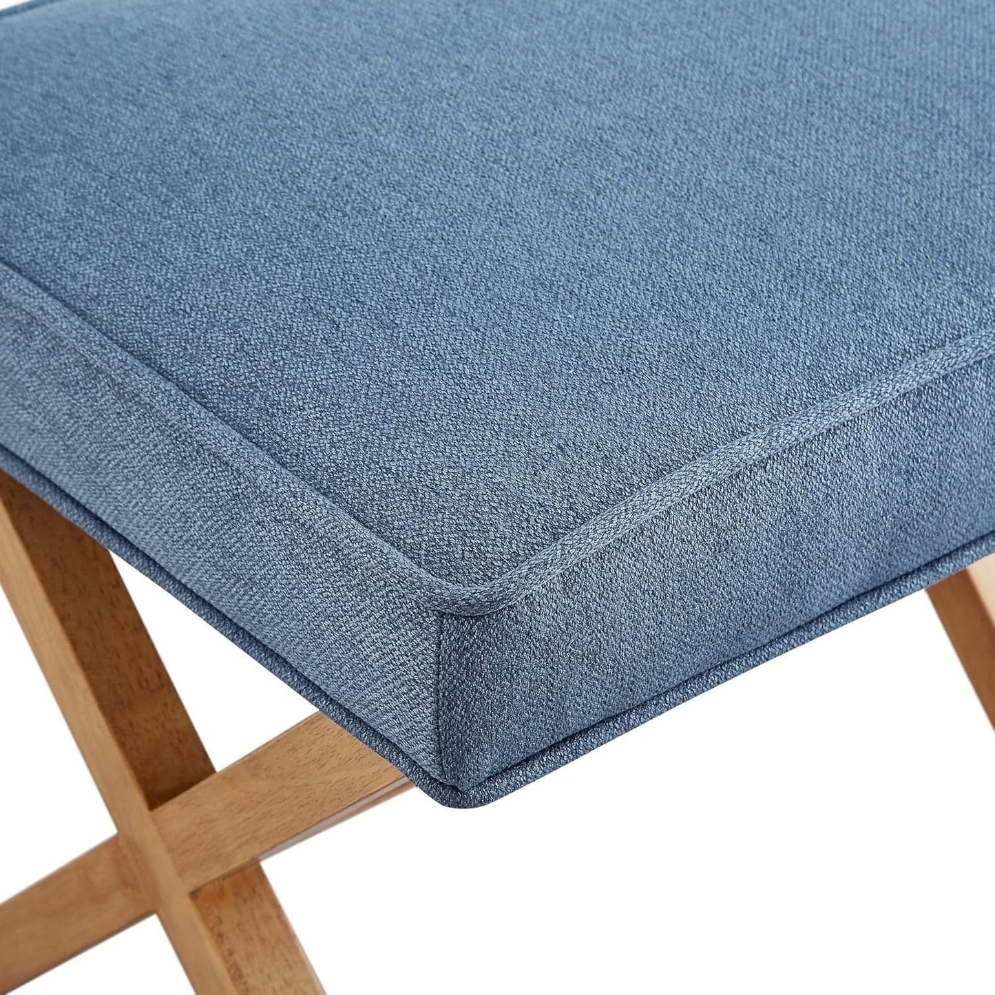 Indigo Blue Upholstered Ottoman Foot Stool