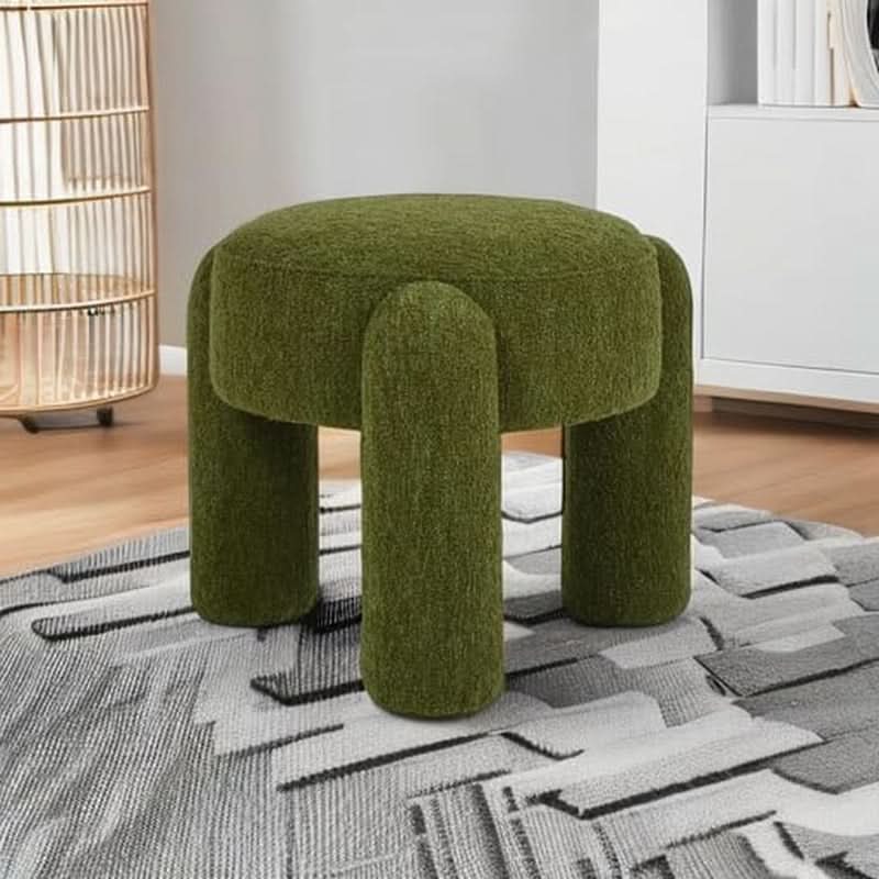 Hugo Round Moss Green Ottoman