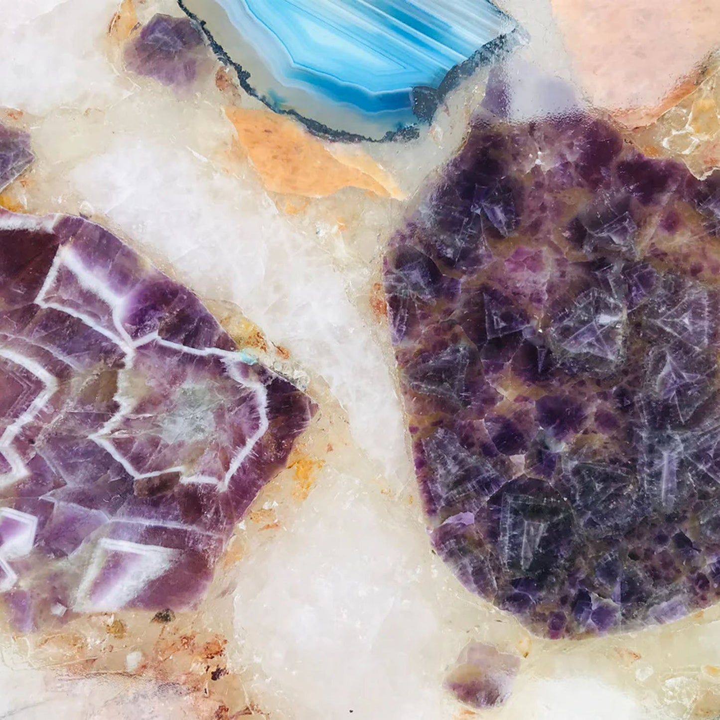 Large Natural Multicolored Agate Serving Platter