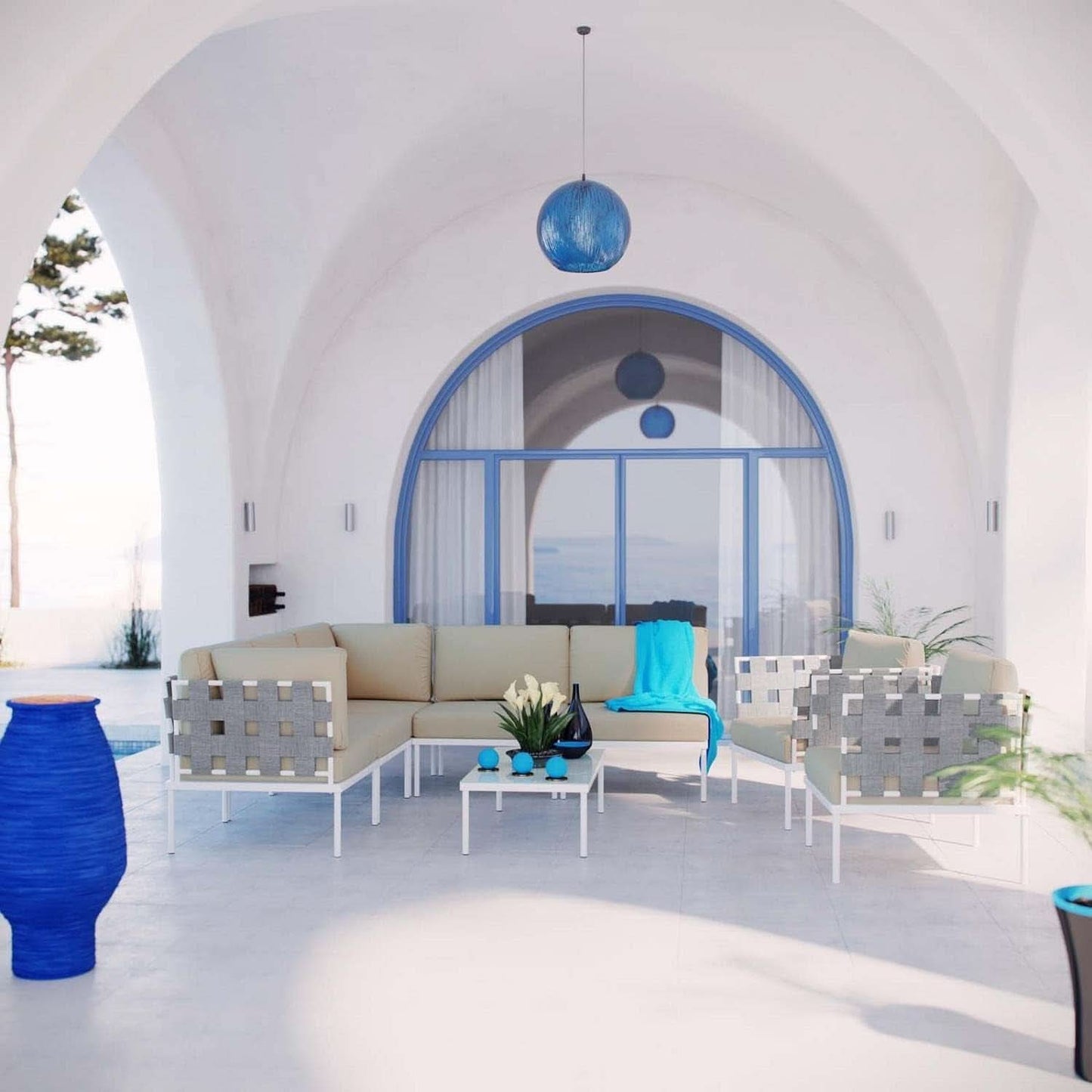 Harmony Aluminum Outdoor Sectional Sofa Set