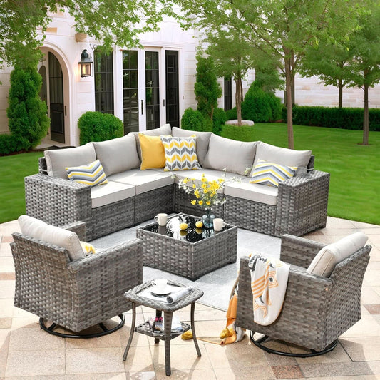 Modern Modular Wicker Outdoor Sectional Sofa Set