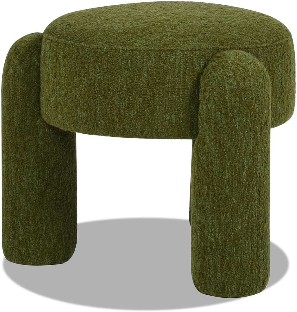 Hugo Round Moss Green Ottoman