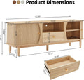Natural Finish Entertainment Console With Sliding Door