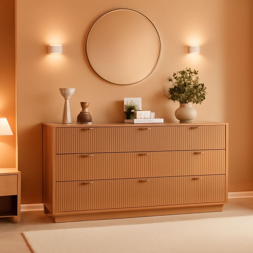 Modern 9-Drawer Dresser in Natural Wood