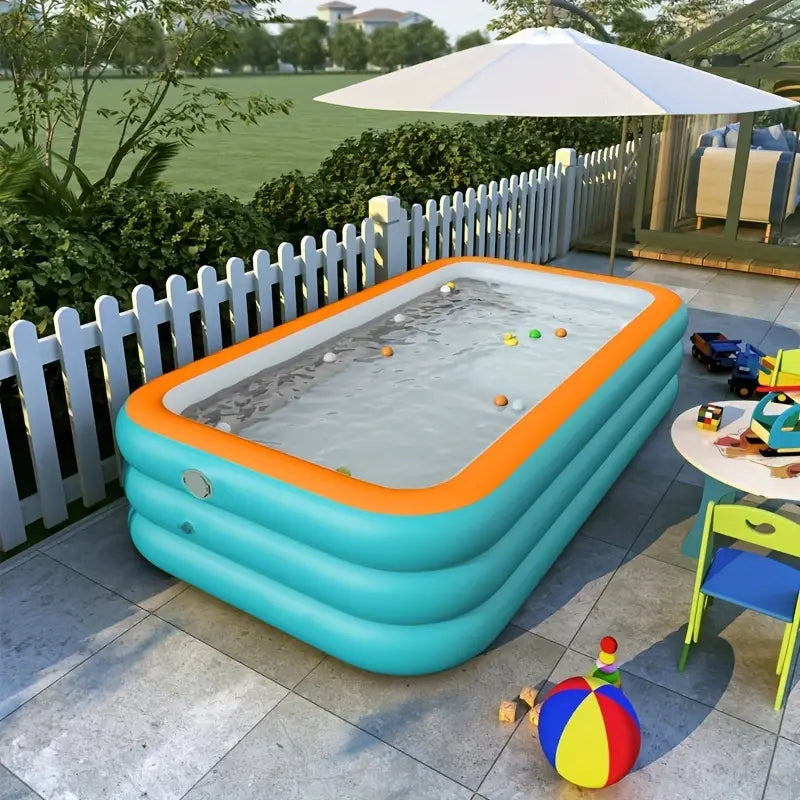 Large Inflatable Family Swimming Pool (260X170X56Cm)-4