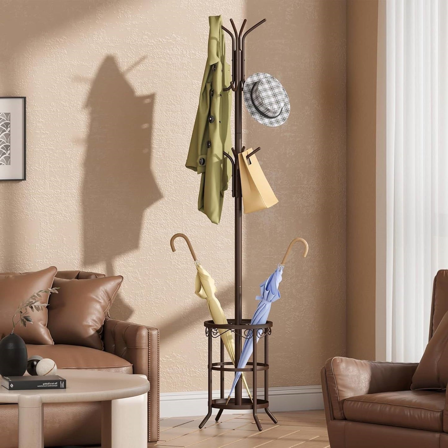 Industrial Hall Tree with Coat Rack & Umbrella Stand