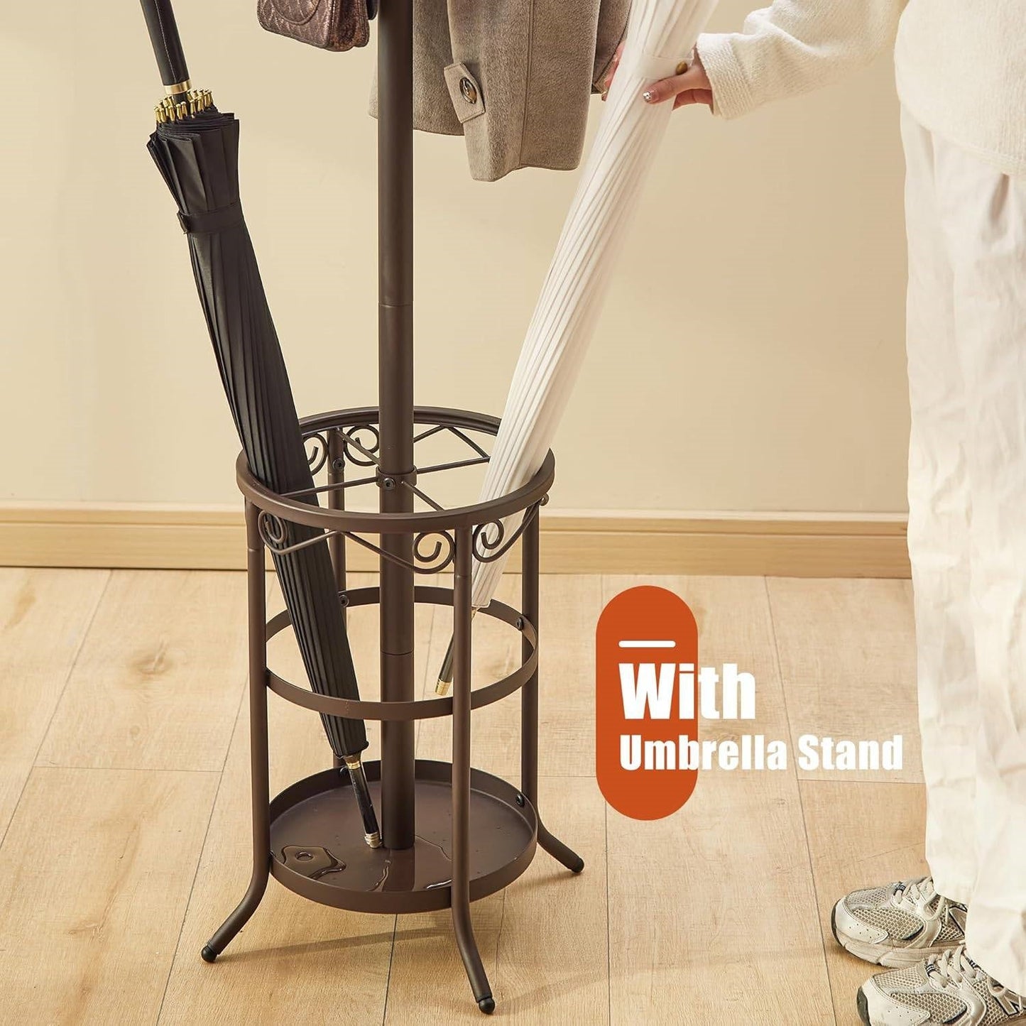 Industrial Hall Tree with Coat Rack & Umbrella Stand