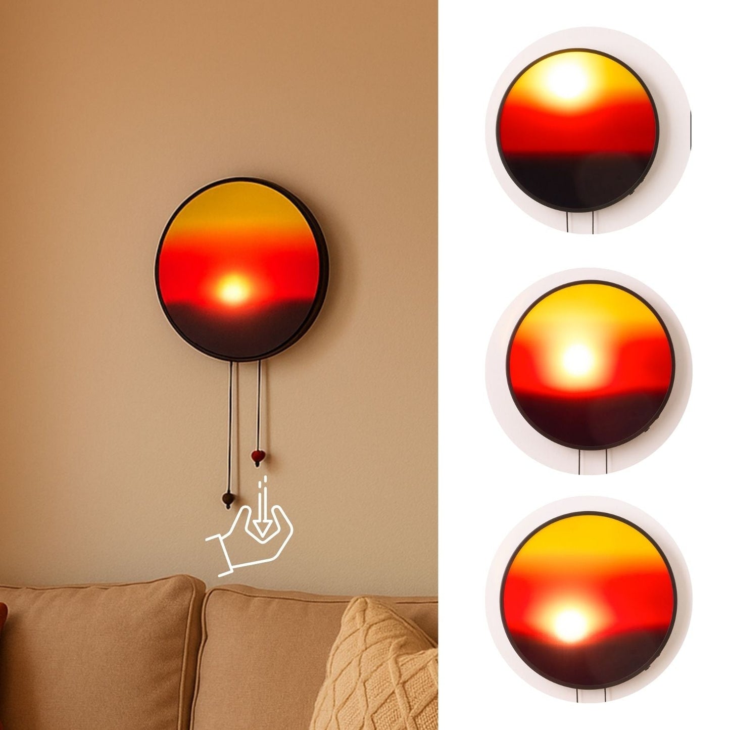 Sunset Glow Night Light with Hanging Cords