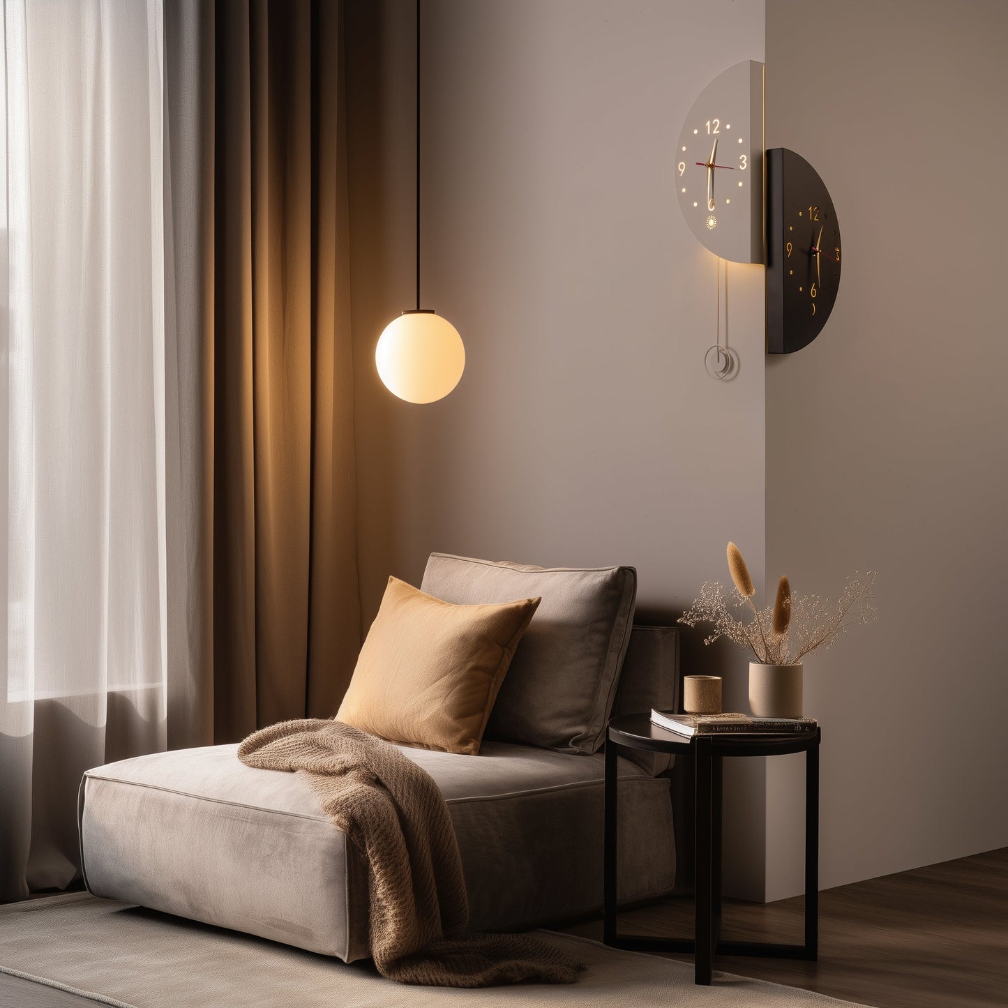 Dual Time Zone Wall Clock