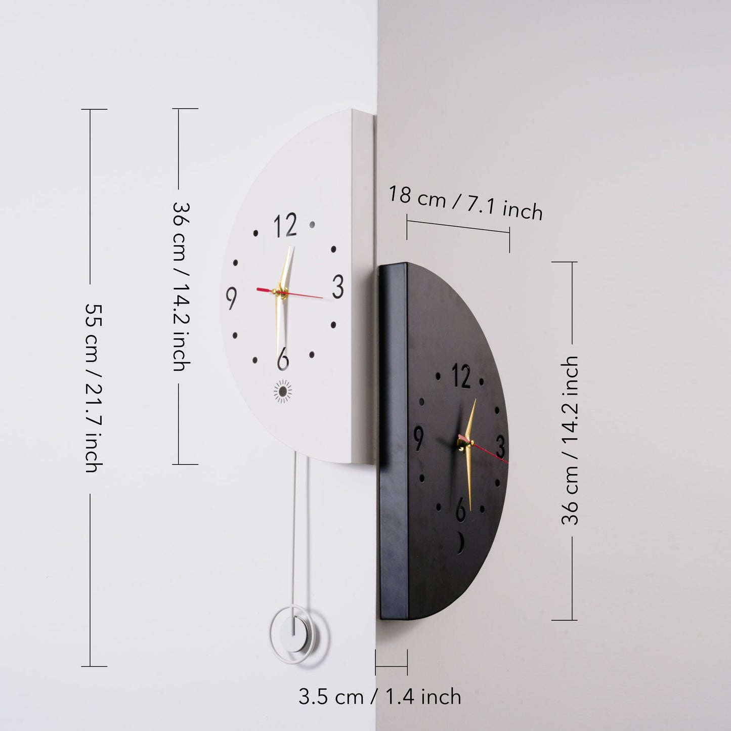 Dual Time Zone Wall Clock