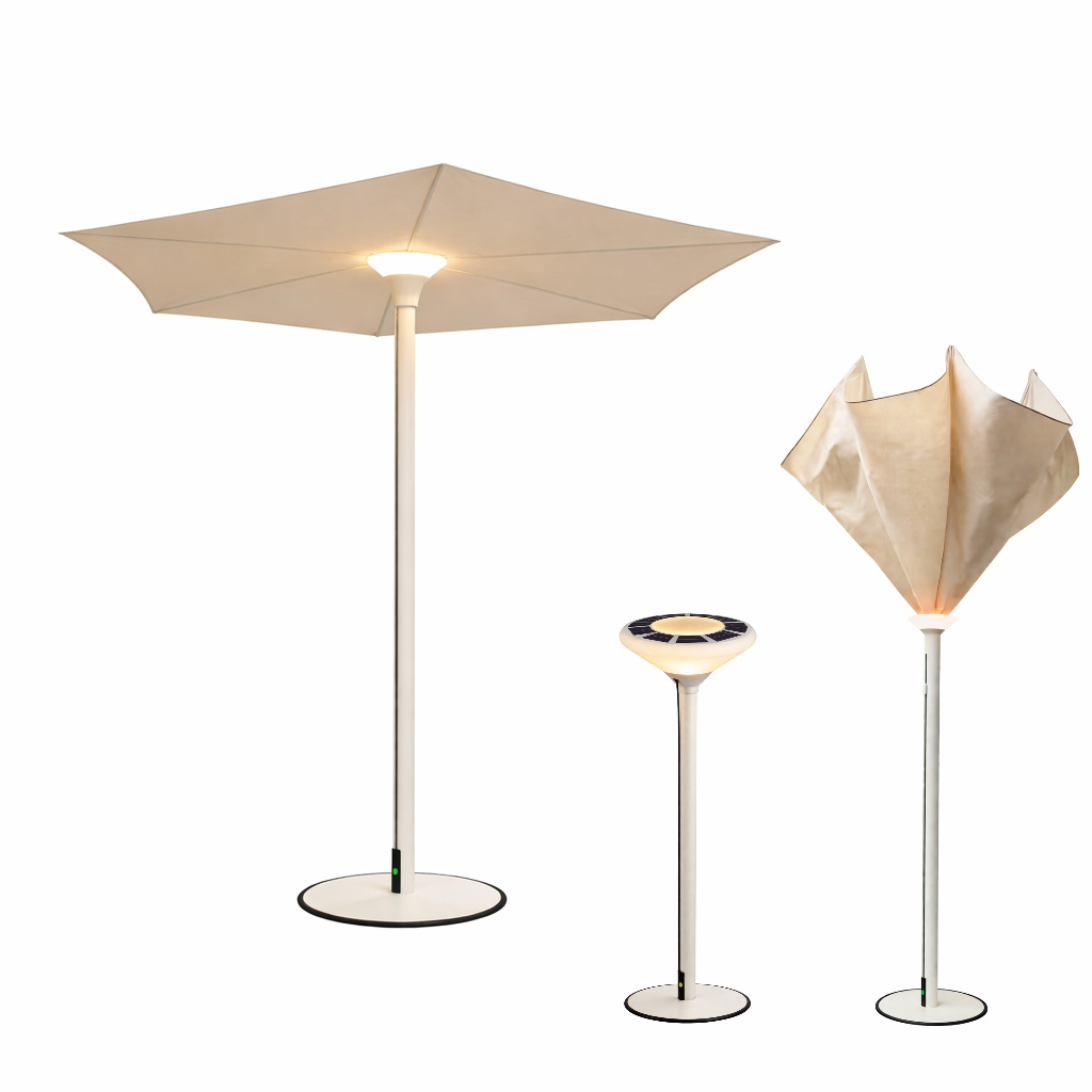 Solar LED Patio Umbrella with Automatic Crank