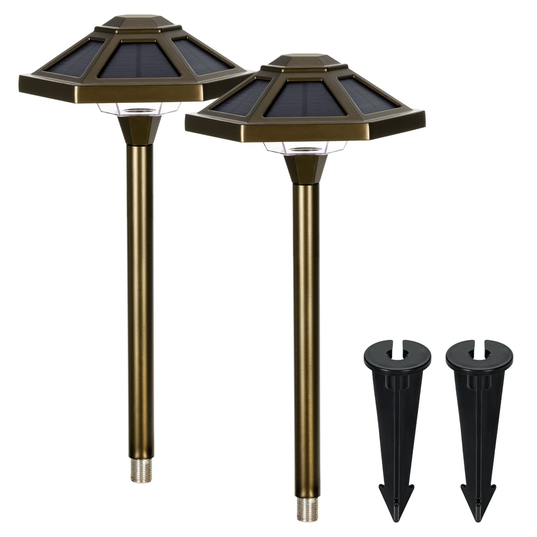 Hexagon Solar Pathway Lights – 2 Pack