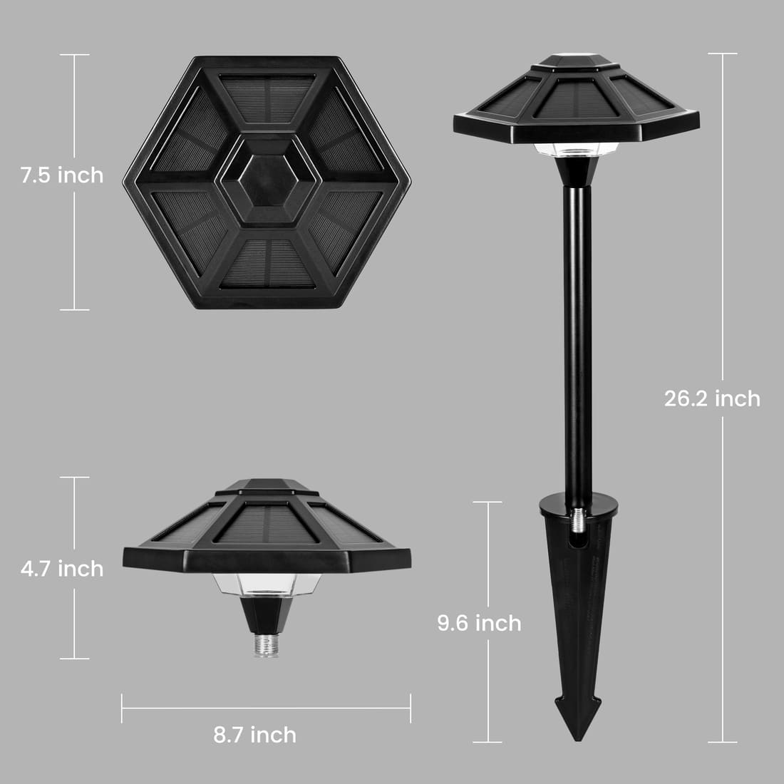 Hexagon Solar Pathway Lights – 2 Pack