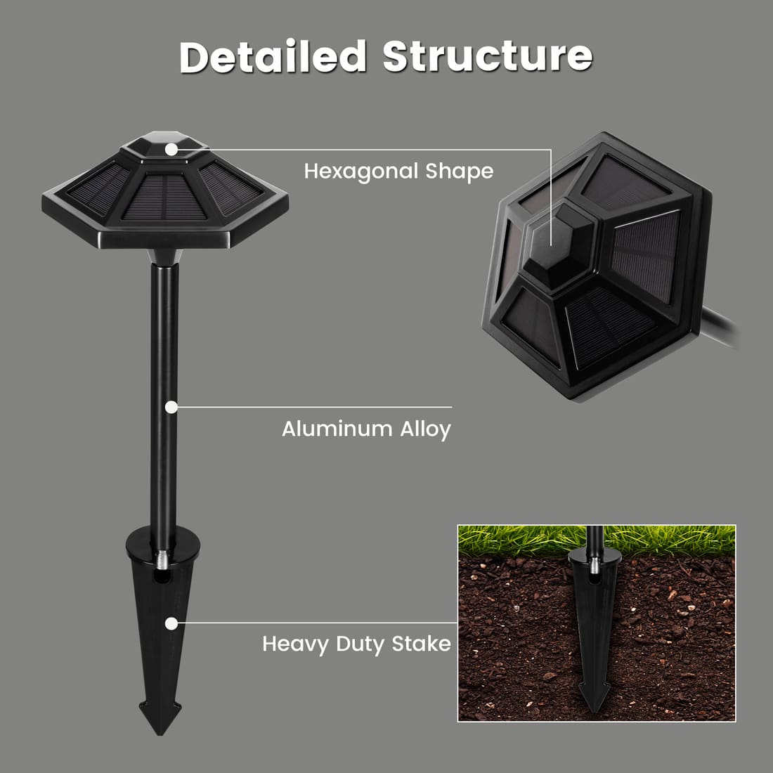 Hexagon Solar Pathway Lights – 2 Pack