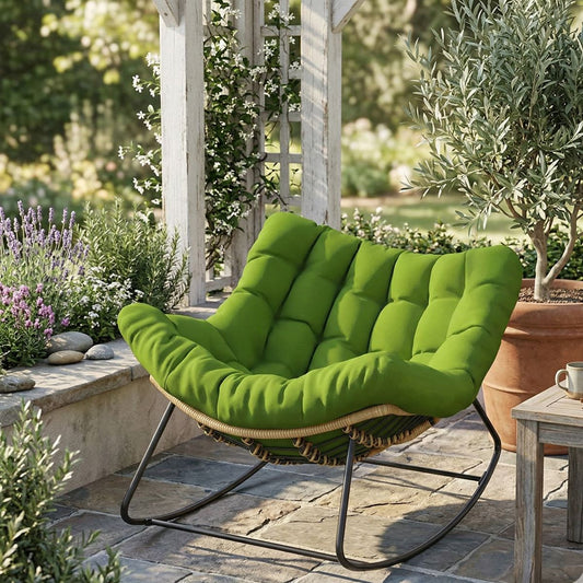 Oversized Papasan Rocking Chair for Indoor & Outdoor Use