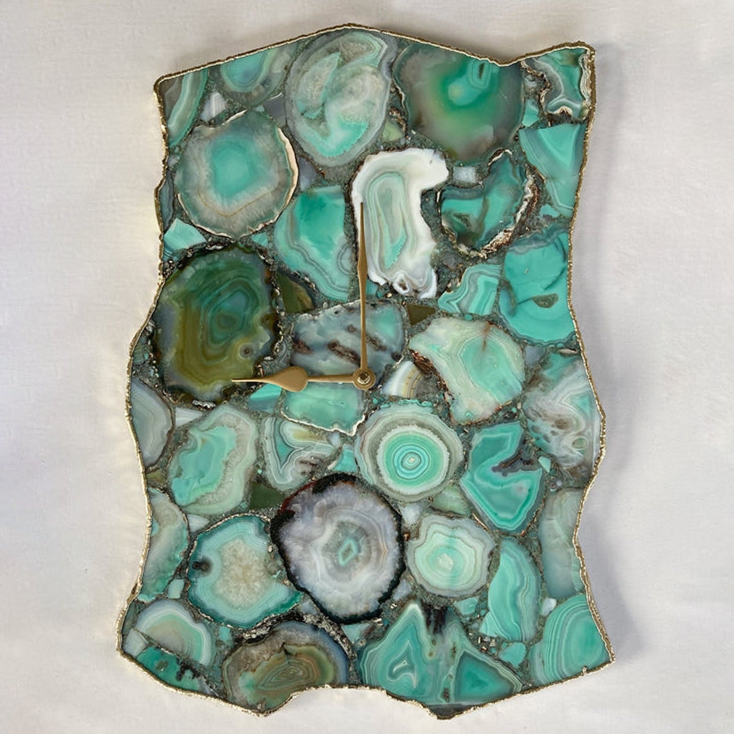Large Natural Green Agate Wall Clock