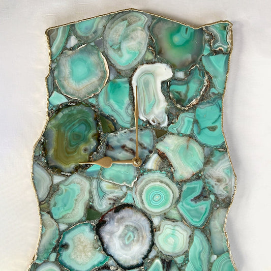 Large Natural Green Agate Wall Clock