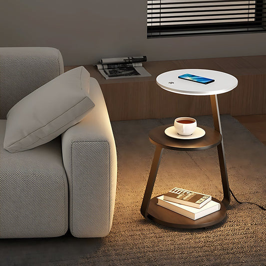 Smart Nightstand with Wireless Charger & LED Night Light