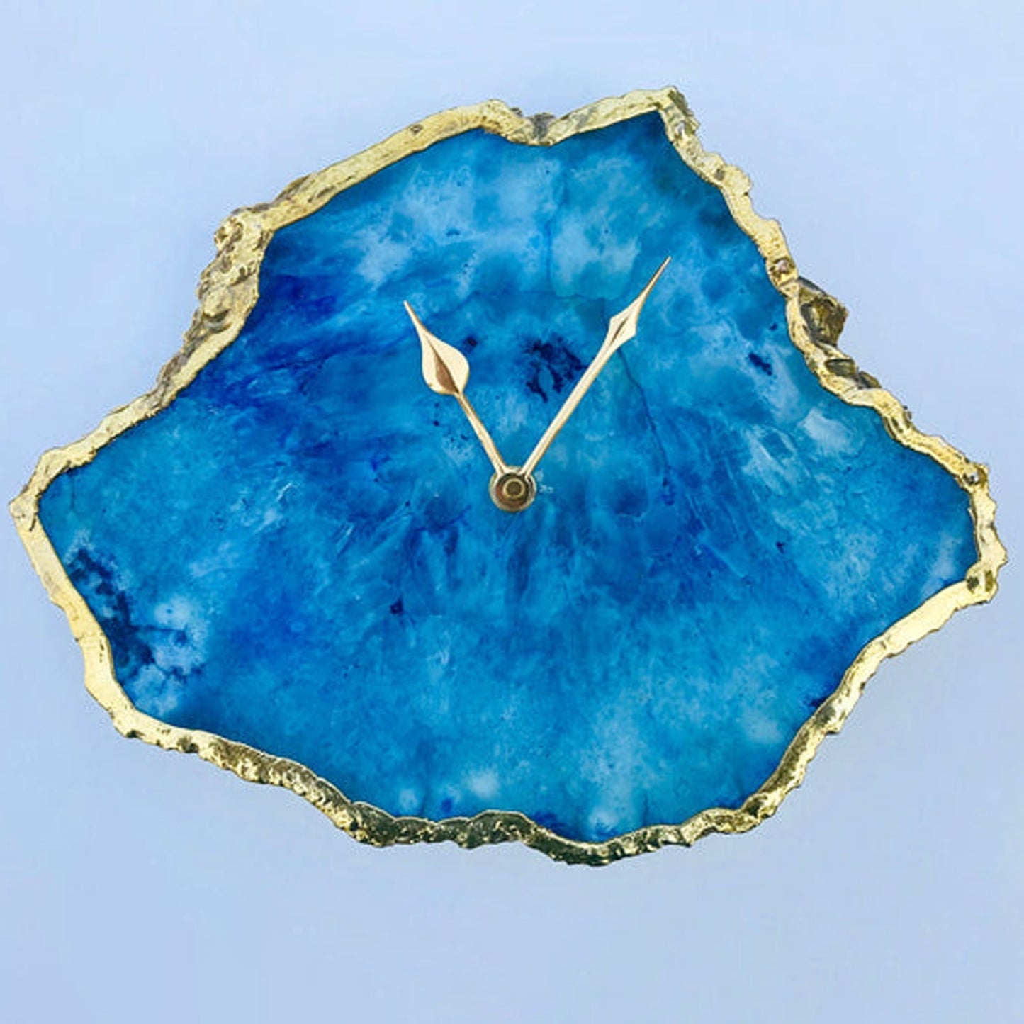 Natural Ocean Blue Agate Wall Clock