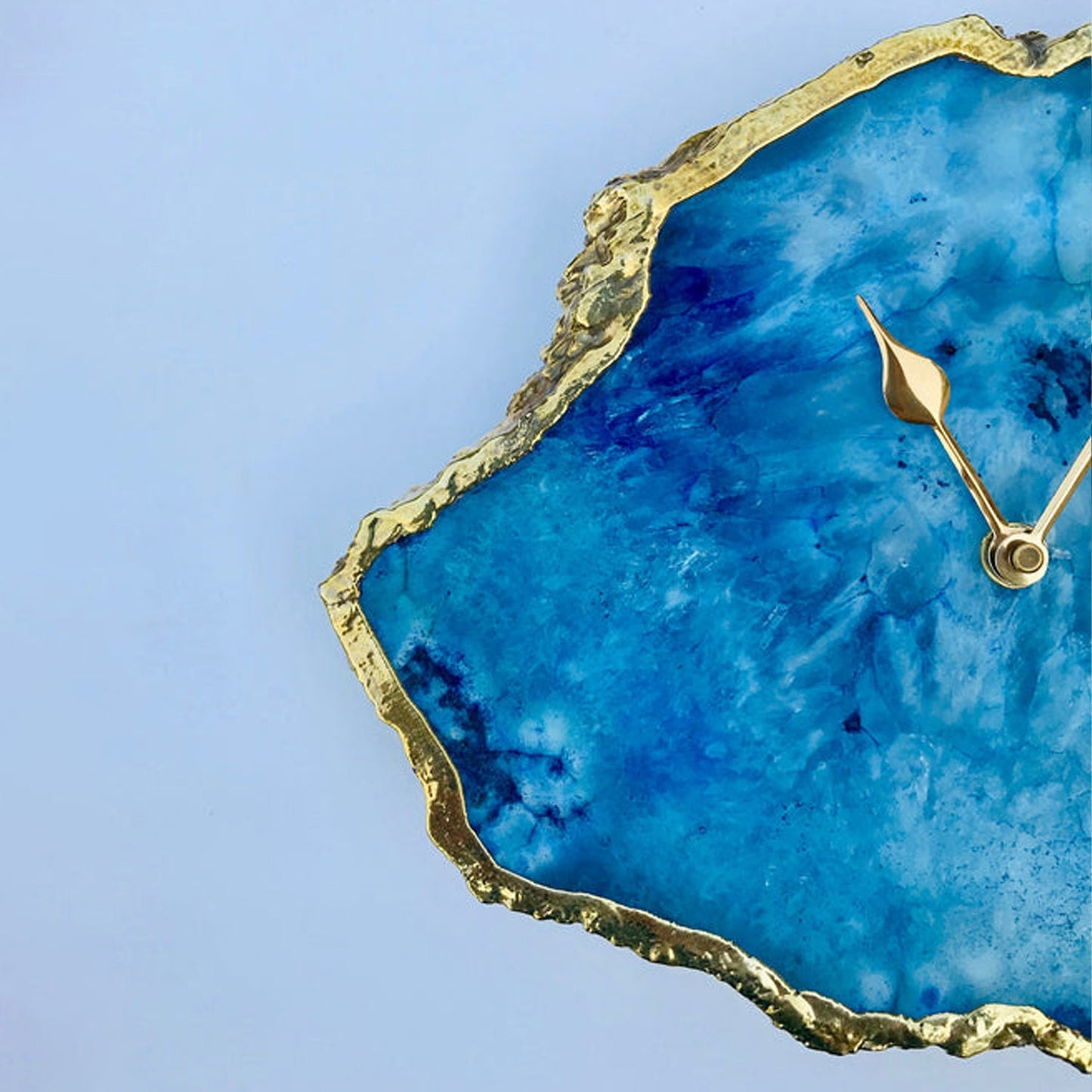 Natural Ocean Blue Agate Wall Clock
