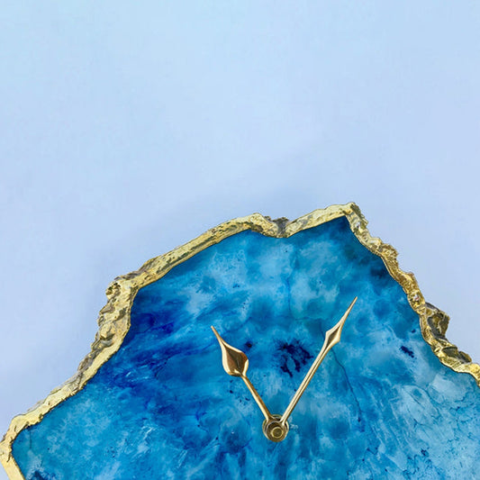 Natural Ocean Blue Agate Wall Clock