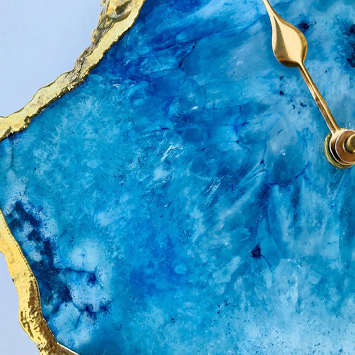Natural Ocean Blue Agate Wall Clock