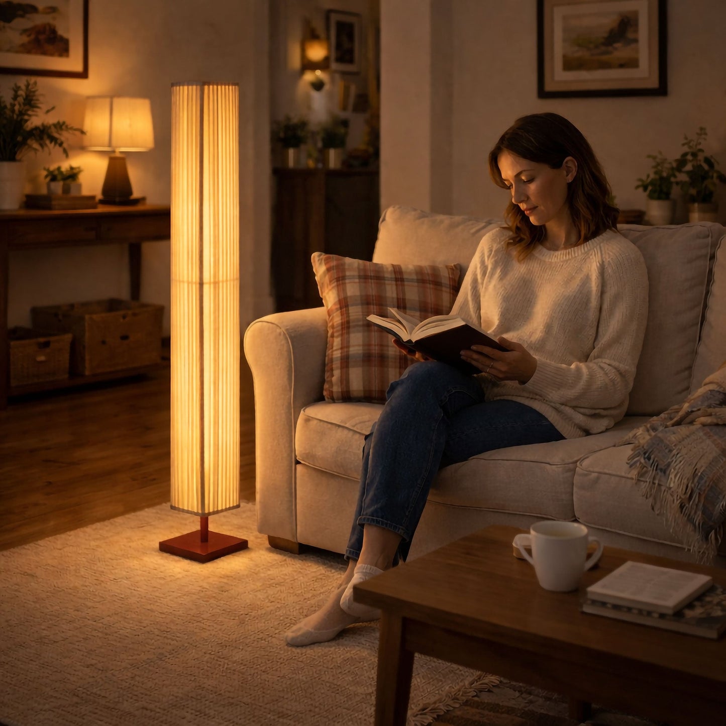 Modern Table Lamp with Pleated Shade