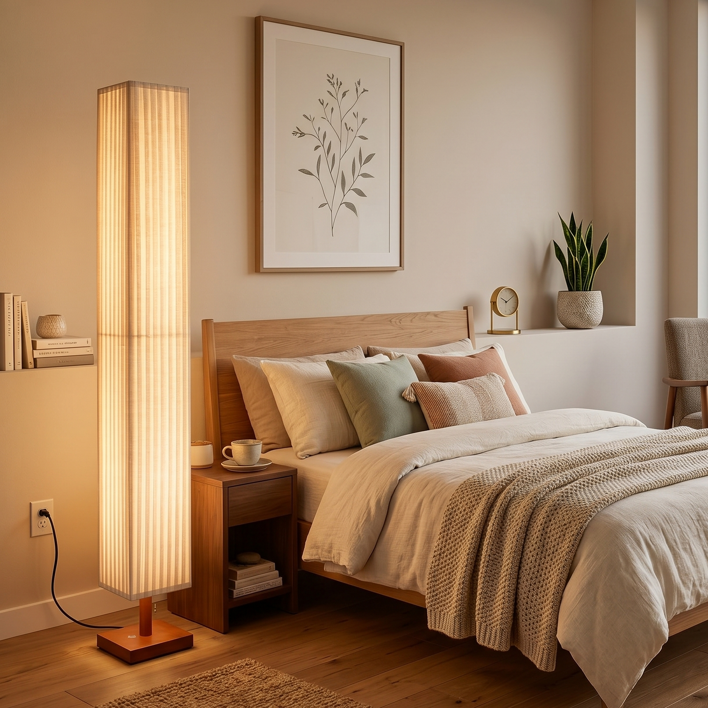 Modern Table Lamp with Pleated Shade