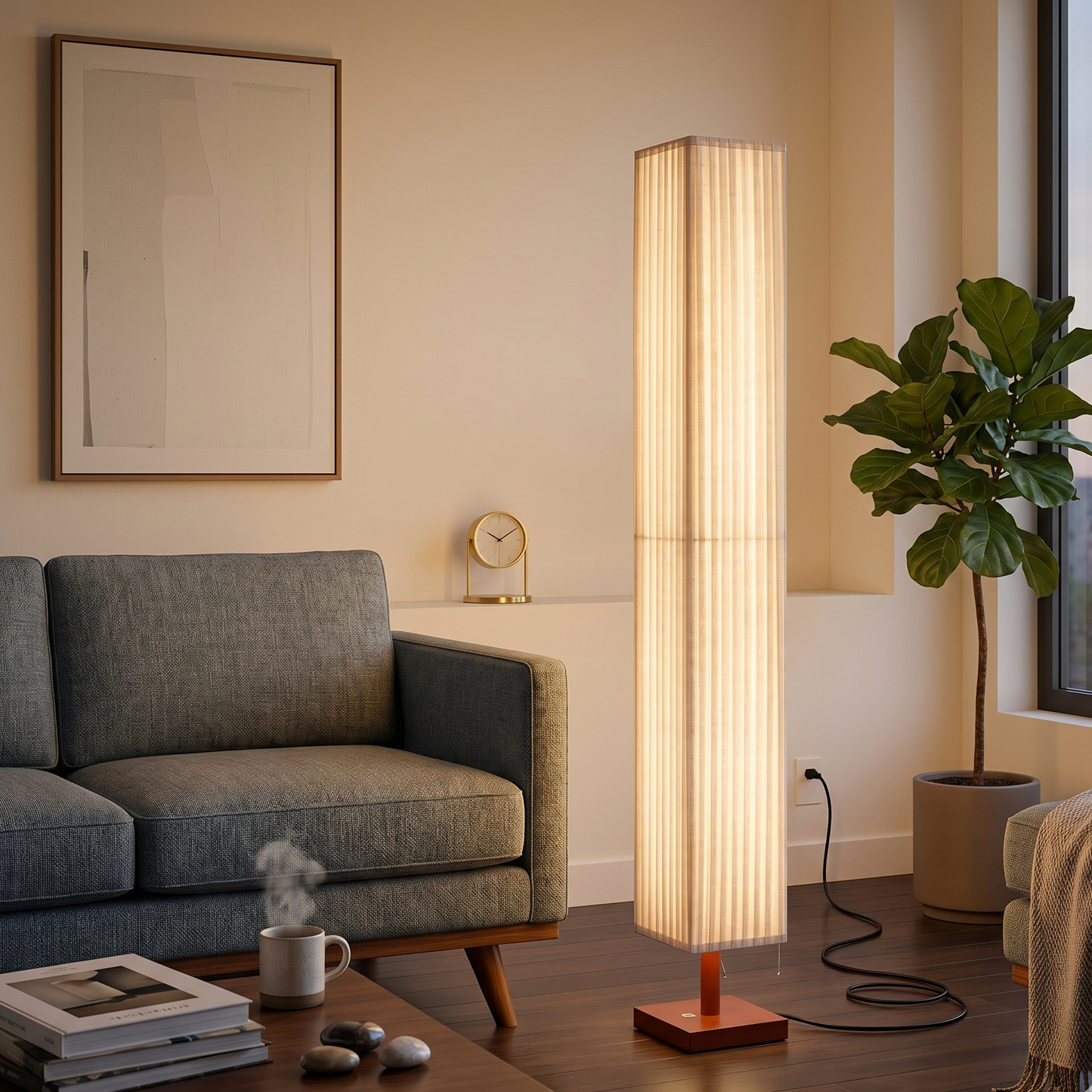 Modern Table Lamp with Pleated Shade