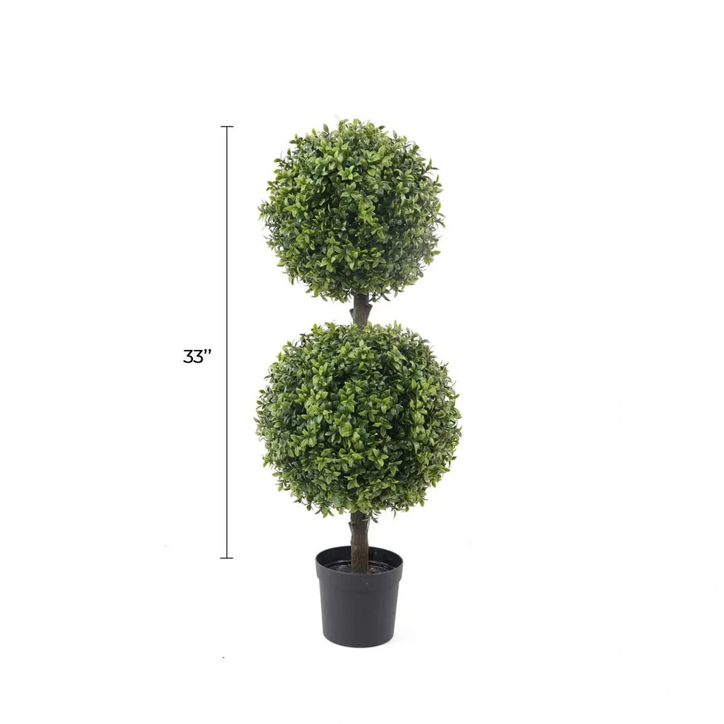 Double Ball Artificial Topiary Tree 33×14in – UV Resistant