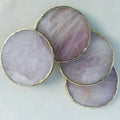 Rose Quartz Agate Hand Rounded Coasters - Set of 4 Large Coasters/Personalised Momentos