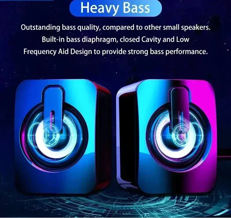 Computer Stereo RGB LED Light Black-2
