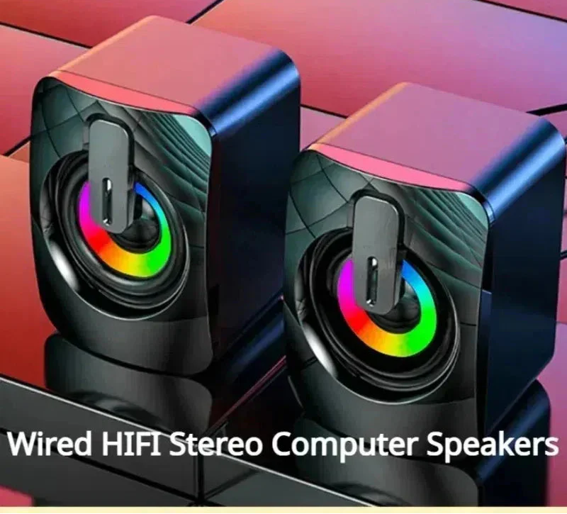 Computer Stereo RGB LED Light Black-1