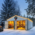 30' x 30' Metal Garage Shed – Steel Building with 11' Clearance High Front Doors, Side Entry Door, 16 GA Steel Structure TMG-MS3030